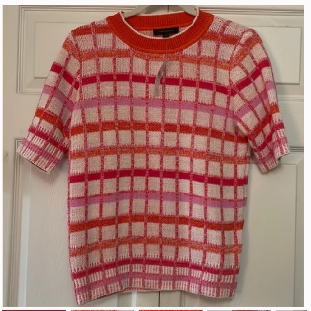 Ann Taylor Plaid Sweater